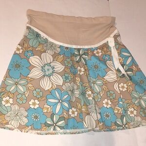 Maternite Floral Maternity Skirt | Blue And Beige | Size L